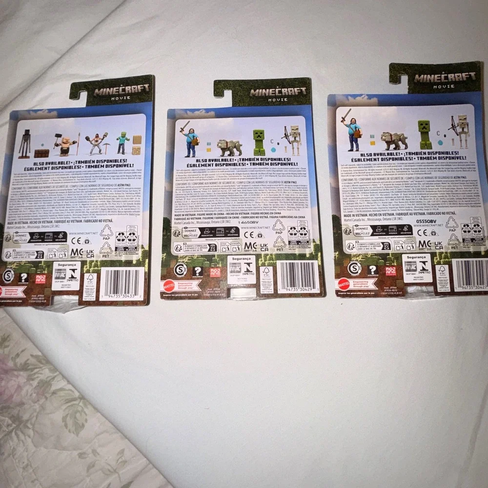 3PK BUNDLE Mattel Minecraft Action Figures 3.25
